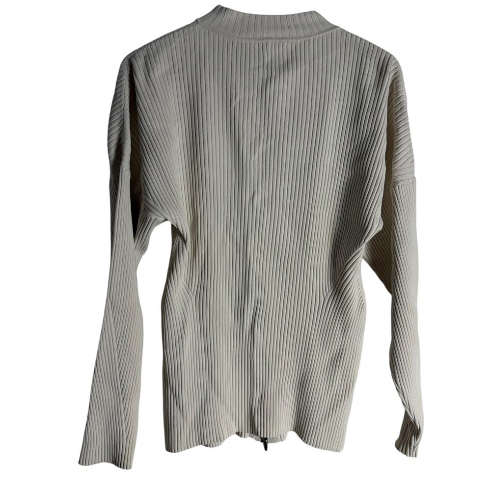 A.L.C. Noa Cream Ribbed Knit Zip Up Cardigan Sweater Size Large - Picture 9 of 12